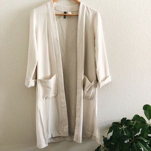 Cream long blazer